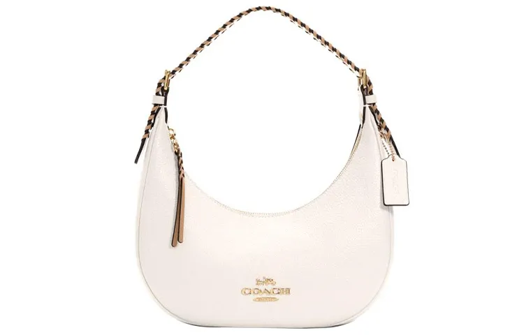 COACH Bailey Refined Pebbled Leather With Smooth Leather Hobo Bag, Shoulder Bag, Handbag Large Women's White