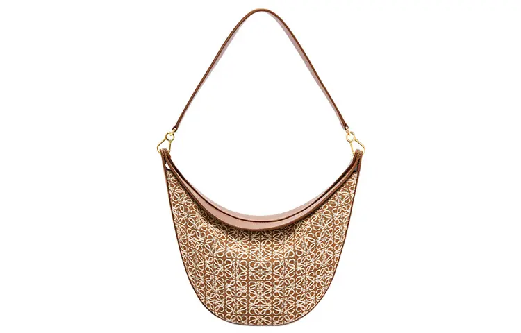LOEWE Luna Shoulder Bag Anagram Jacquard Tan/Pecan