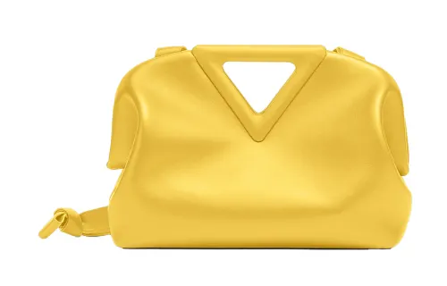 Bottega Veneta Cow Leather One Shoulder Handbag Women's Yellow