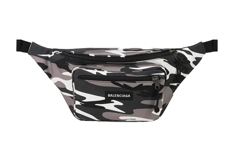 Balenciaga Nylon Fabric Fanny Pack Men's Gray