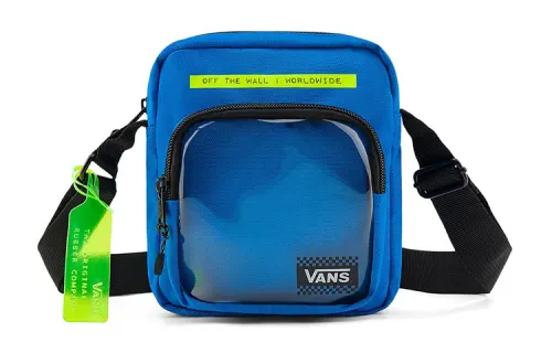 Vans Print Fabric Shoulder Bag, Crossbody Bag Regular Unisex Azure Blue