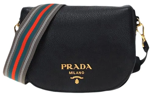 PRADA Cow Leather Crossbody Bag Women's Black