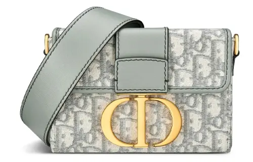 DIOR 30 Montaigne Collection Jacquard With Leather Box Bag, Shoulder Bag, Crossbody Bag Women's Gray