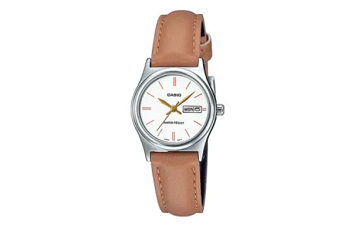 CASIO STANDARD Quartz Movement Leather Strap Watch Women's Watch White Dial