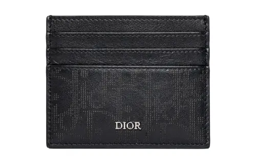 DIOR Cow Leather Card Holder Card Holder Men's Black