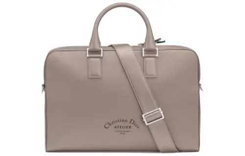 DIOR Calfskin Briefcase Men's Taupe