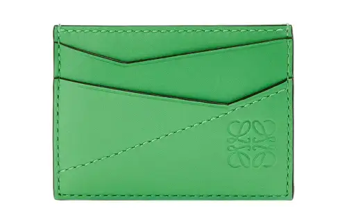 LOEWE Puzzle Smooth Calfskin Card Holder Men's Green