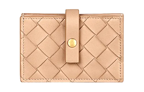 Bottega Veneta Woven Nappa Lambskin Card Holder Women's Dance Shoe Powder