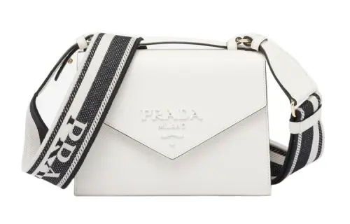 PRADA Saffiano Leather Handbag, Shoulder Bag, Crossbody Bag Women's White