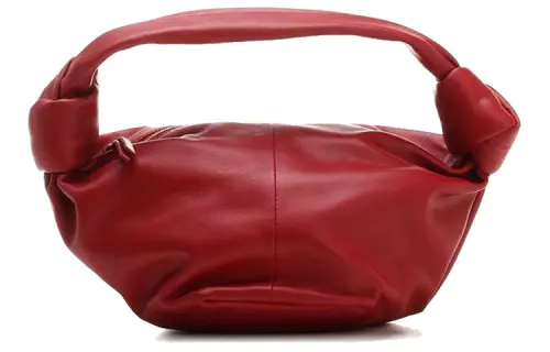 Bottega Veneta Zip Closure Cow Leather One Shoulder Handbag Unisex Red
