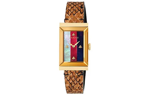 GUCCI Wrist Watches Quartz Movement Genuine Leather Strap Red Watch Dial Women's Watch