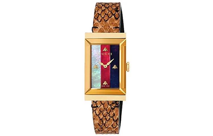 GUCCI Wrist Watches Quartz Movement Genuine Leather Strap Red Watch Dial Women's Watch