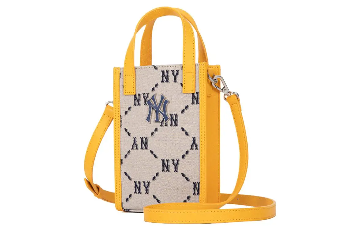 MLB Monogram Collection Artificial Leather Tote Bag, Shopping Bag, Portable, One Shoulder, Crossbody, Cell Phone Pouch