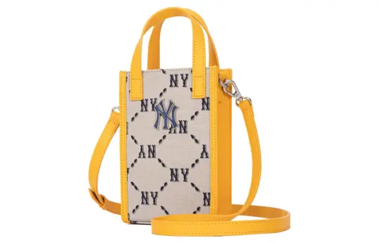 MLB Monogram Collection Artificial Leather Tote Bag, Shopping Bag, Portable, One Shoulder, Crossbody, Cell Phone Pouch