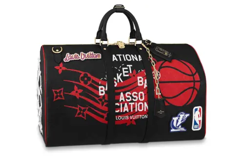 LOUIS VUITTON X Nba Hero Jacket Leather Keepall 55 Monogram Black
