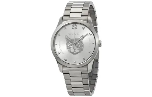 GUCCI Wrist Watches Quartz Movement Stainless Steel Strap Silver Dial Unisex