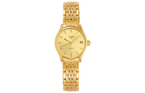 LONGINES Lvya Collection Automatic Mechanical Movement 30m Waterproof Women's Watch 25mm Gold Dial