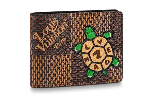 LOUIS VUITTON X Nigo Multiple Wallet Damier Ebene Giant Brown