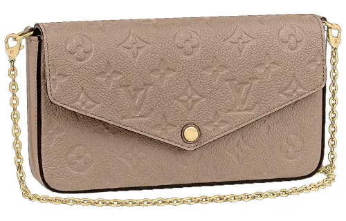 LOUIS VUITTON Pochette Felicie Monogram Empreinte Tourterelle