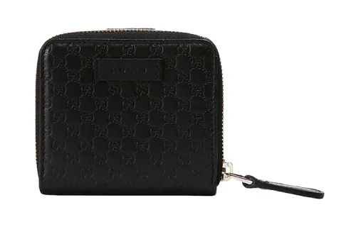 GUCCI MicroGUCCIssima Zip Around Wallet Small Black