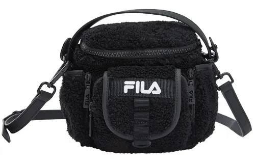 FILA FUSION Sherpa Patchwork Camera Bag, One Shoulder Handbag Regular Women's Pitch Black