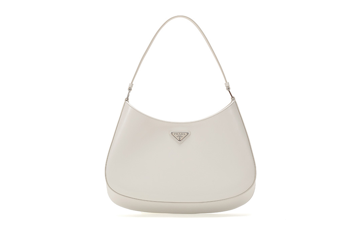 PRADA Prada, fashionable foldable moon-shaped lamp, white one-shoulder bag