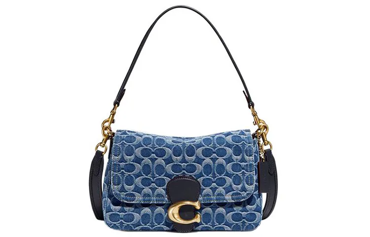 COACH Tabby Fabric Shoulder Bag Medium Women's Denim Blue