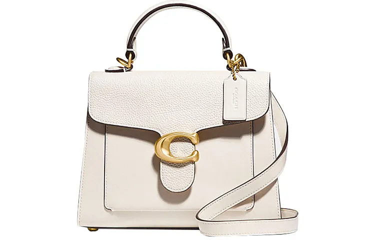 COACH Tabby Calfskin With Pebbled Leather Shoulder Bag, Crossbody Bag, Handbag Small Women's Pink White