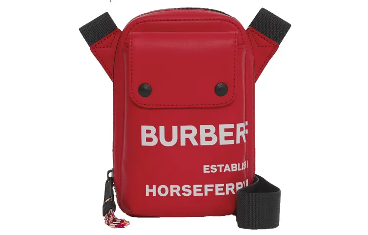 Burberry Cotton Shoulder Bag, Crossbody Bag Men's Red