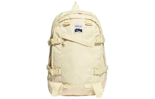 Adidas Originals Trefoil Polyester Backpack Unisex Beige Yellow