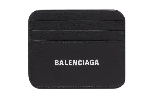 Balenciaga Grain Calfskin Card Holder Men's Black