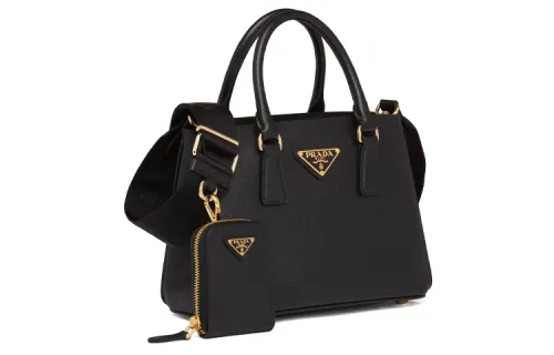 PRADA Saffiano Leather Shoulder Bag, Crossbody Bag, Handbag Women's Black