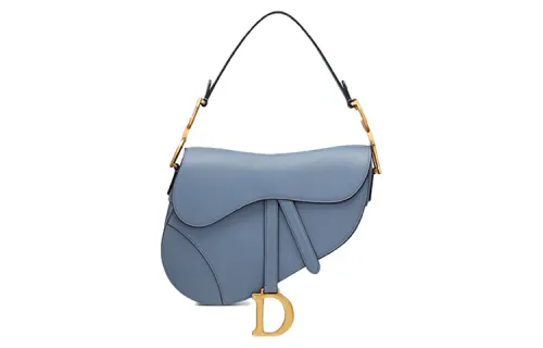 DIOR Shimmery Sheepskin Portable Crossbody Bag, Shoulder Bag Women's Denim Blue