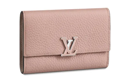 LOUIS VUITTON Capucines Taurillon Calfskin Wallet Women's Mulan Pink