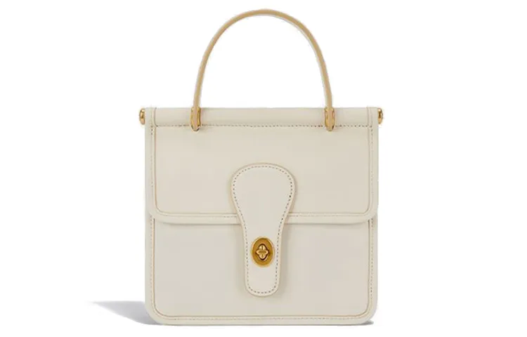COACH Willis Cow Leather Handbag, Crossbody Bag Small Women's Distressed White
