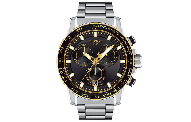 TISSOT Daring Collection Quartz Movement Men's Watches Watch 45.5mm Black Dial Stainless Steel Case