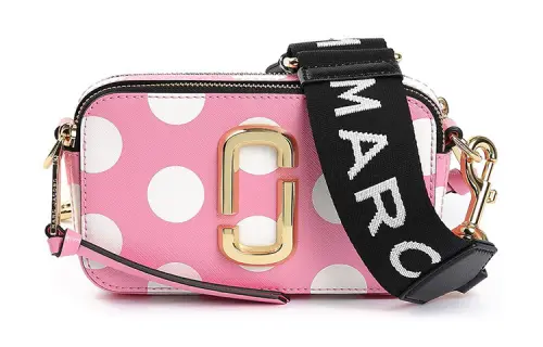 MARC JACOBS Snapshot Cow Leather Shoulder Bag, Crossbody Bag Small Women's Pink Candy