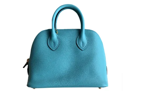 HERMES Bolide Gold tone Lock Evercolor Leather Bowling Bag, Handbag, Shoulder Bag, Crossbody Bag Mini Women's