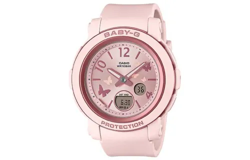 CASIO BABY G Quartz Movement Resin Strap Watch Women's Watch Pink Watch Dial
