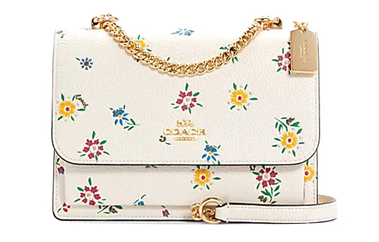 COACH Klare Leather Trunk Bag, Shoulder Bag, Crossbody Bag Small Women's White