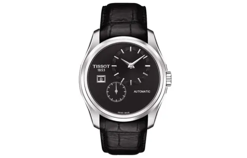 TISSOT Kutu Collection Automatic Mechanical Movement 100m Waterproof Men's Watch Black Dial Stainless Steel Case