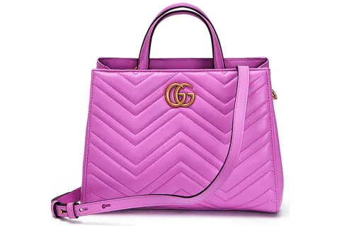 GUCCI Marmont Quilted Leather Tote, Shoulder Bag, Crossbody Bag, Handbag Small Women's Pink Purple