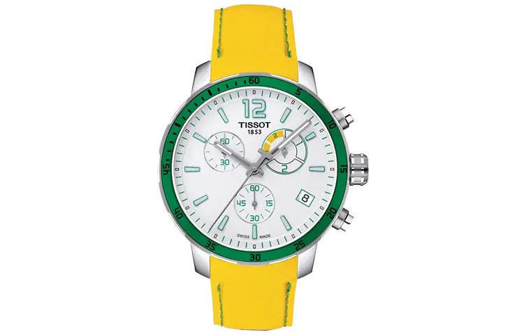TISSOT Time Jog Collection Quartz Movement 100m Waterproof Men's Watch White Dial Stainless Steel Case