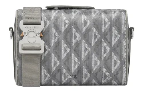 DIOR Smooth Cow Leather Messenger Bag, Handbag, Shoulder Bag, Crossbody Bag Small Men's Gray