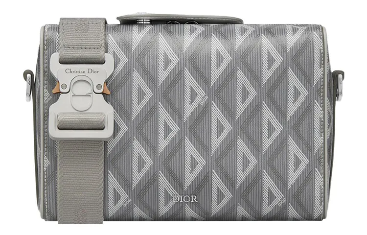 DIOR Smooth Cow Leather Messenger Bag, Handbag, Shoulder Bag, Crossbody Bag Small Men's Gray