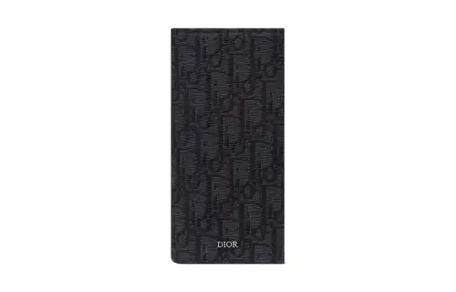 DIOR Embroidery Wallet Men's Black