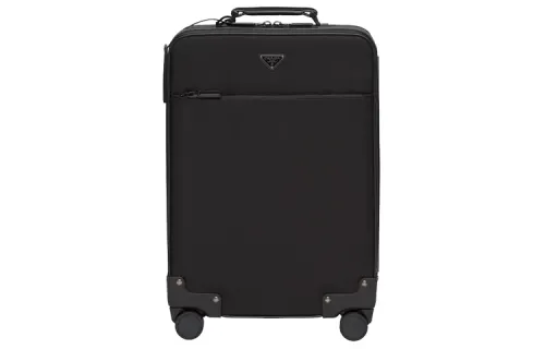 PRADA Nylon With Leather Trolley Bag 20 Inch Women's Black