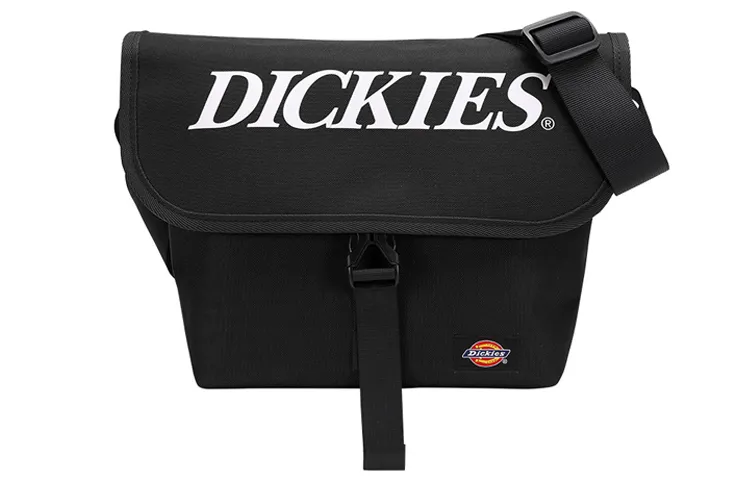 Dickies Letter Print Canvas Shoulder Bag, Canvas Bag, Crossbody Bag Regular Unisex Black