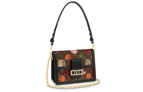 LOUIS VUITTON Dauphine Cow Leather Dafne Shoulder Bag Women's Brown/Multicolor