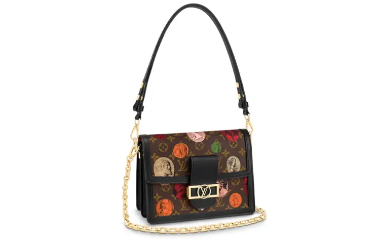 LOUIS VUITTON Dauphine Cow Leather Dafne Shoulder Bag Women's Brown/Multicolor